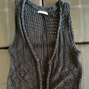 Old Navy Black Crochet Vest